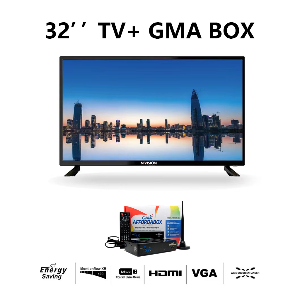 NVISION 32" HD Basic LED TV Optional With GMA Tv TV Plus Also Good for