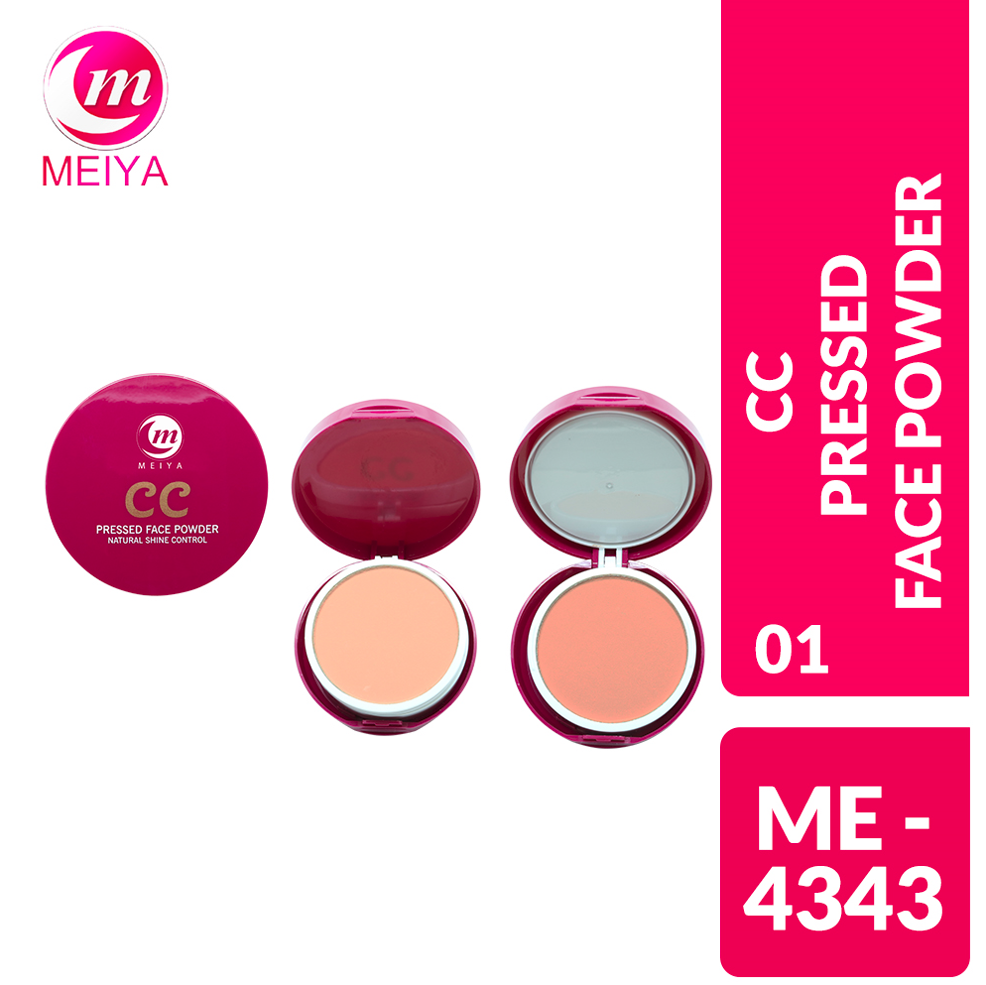 MEIYA TWO SHADES IN ONE COMPACT CC PRESSED FACE POWDER NATURAL SHINE