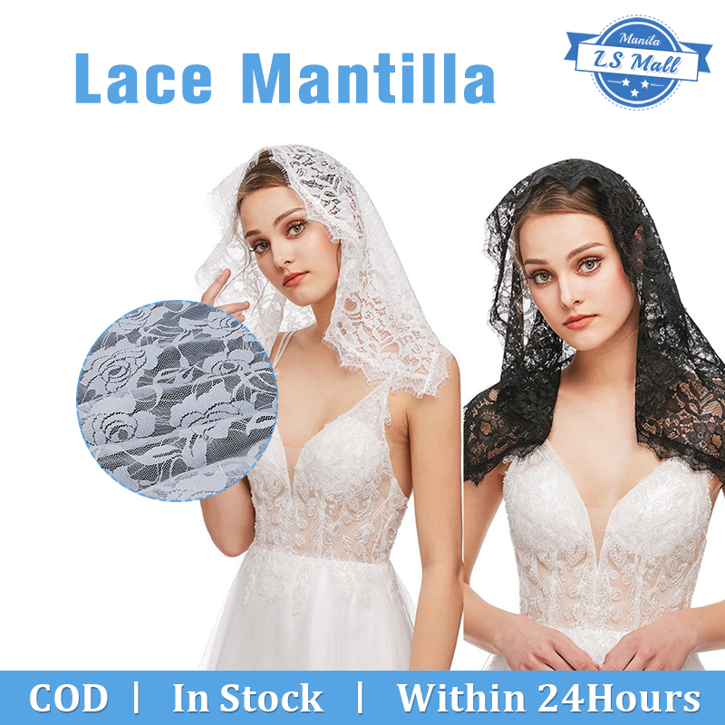 Lace Veils for Church Mantilla Catholic Veil Latin Mass Head Covering White  Black Veils for Bridal Women