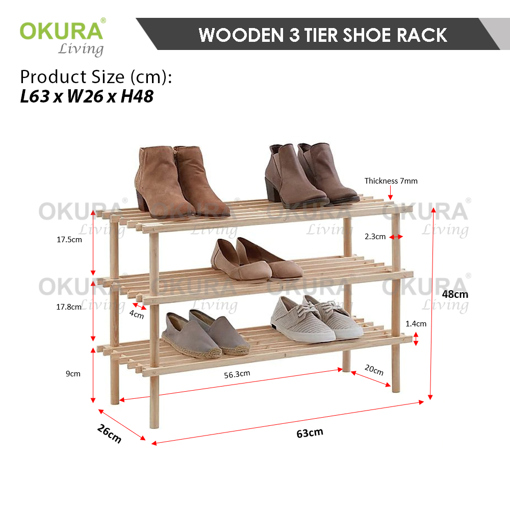 HOLGER Acacia Solid Wood Shoe Storage Organizer 2-Tier Stackable Shoe Rack,  Golden Teak