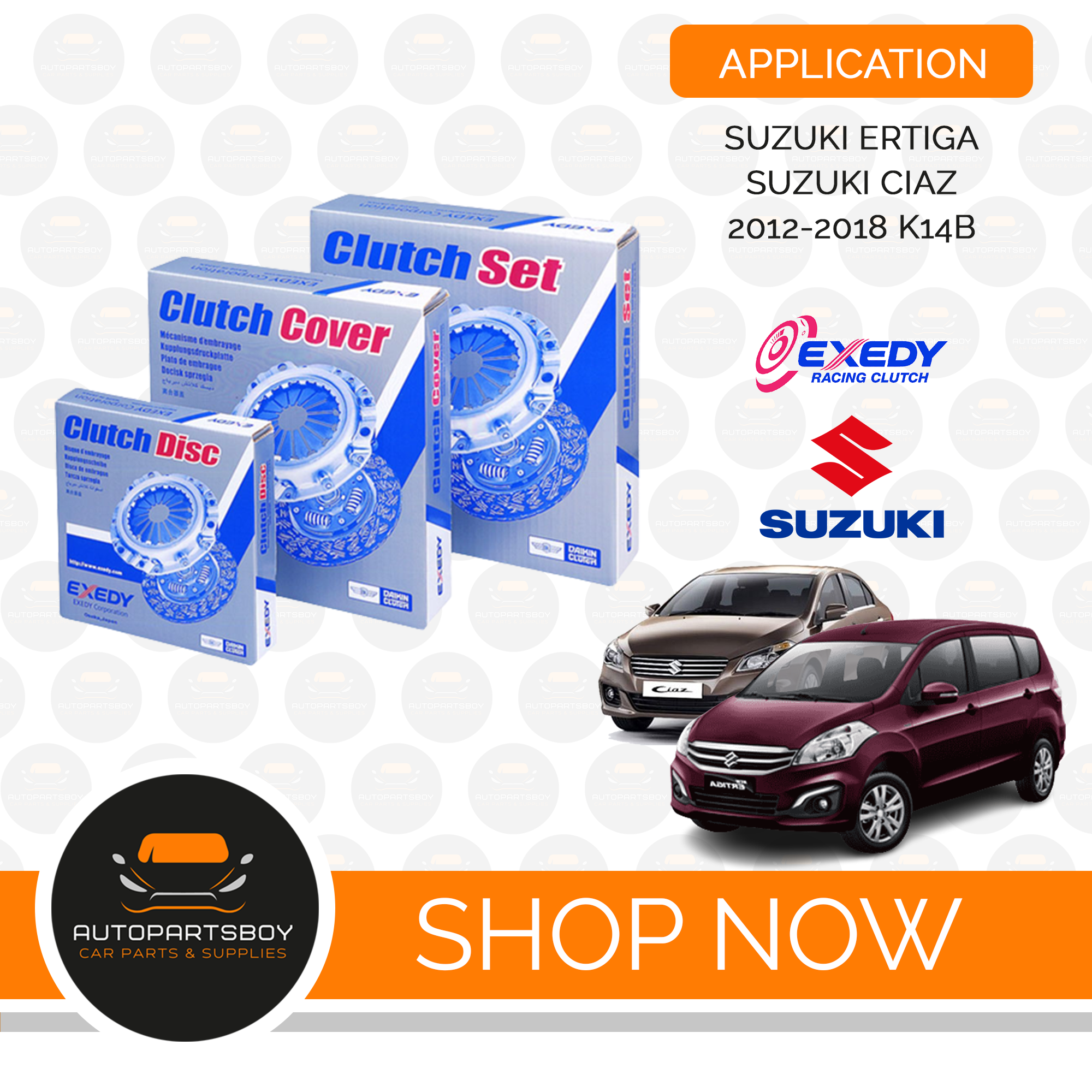 EXEDY CLUTCH KIT FOR SUZUKI ERTIGA 20122018 K14B / SUZUKI CIAZ (CLUTCH
