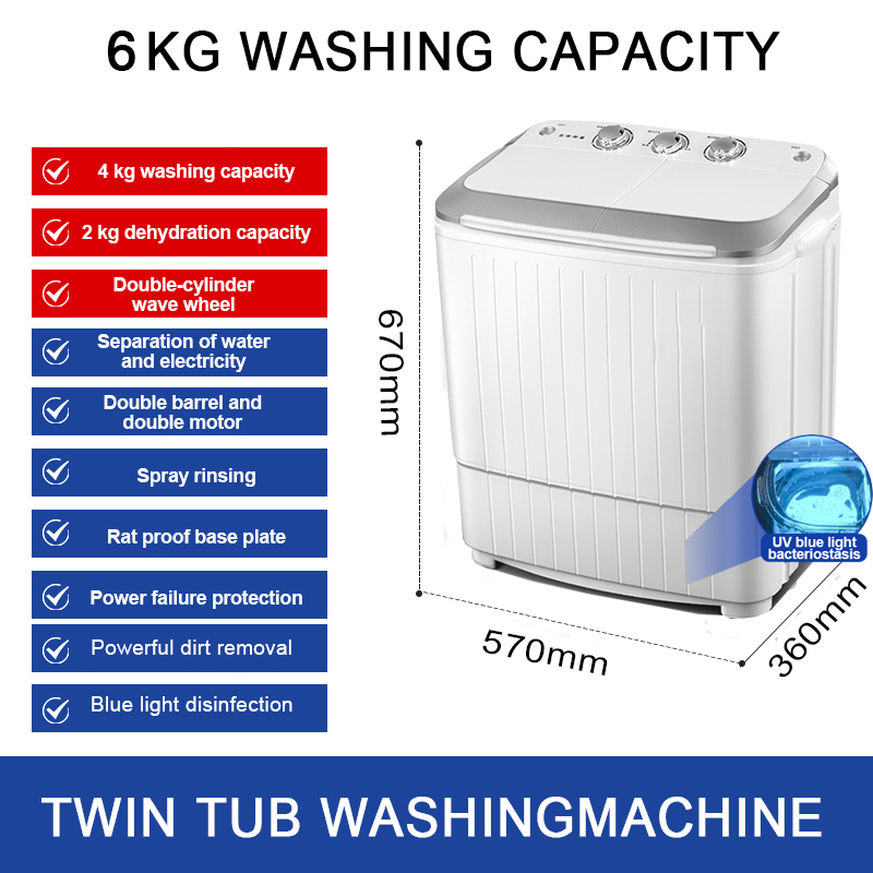 twin tub washing machine dimensions