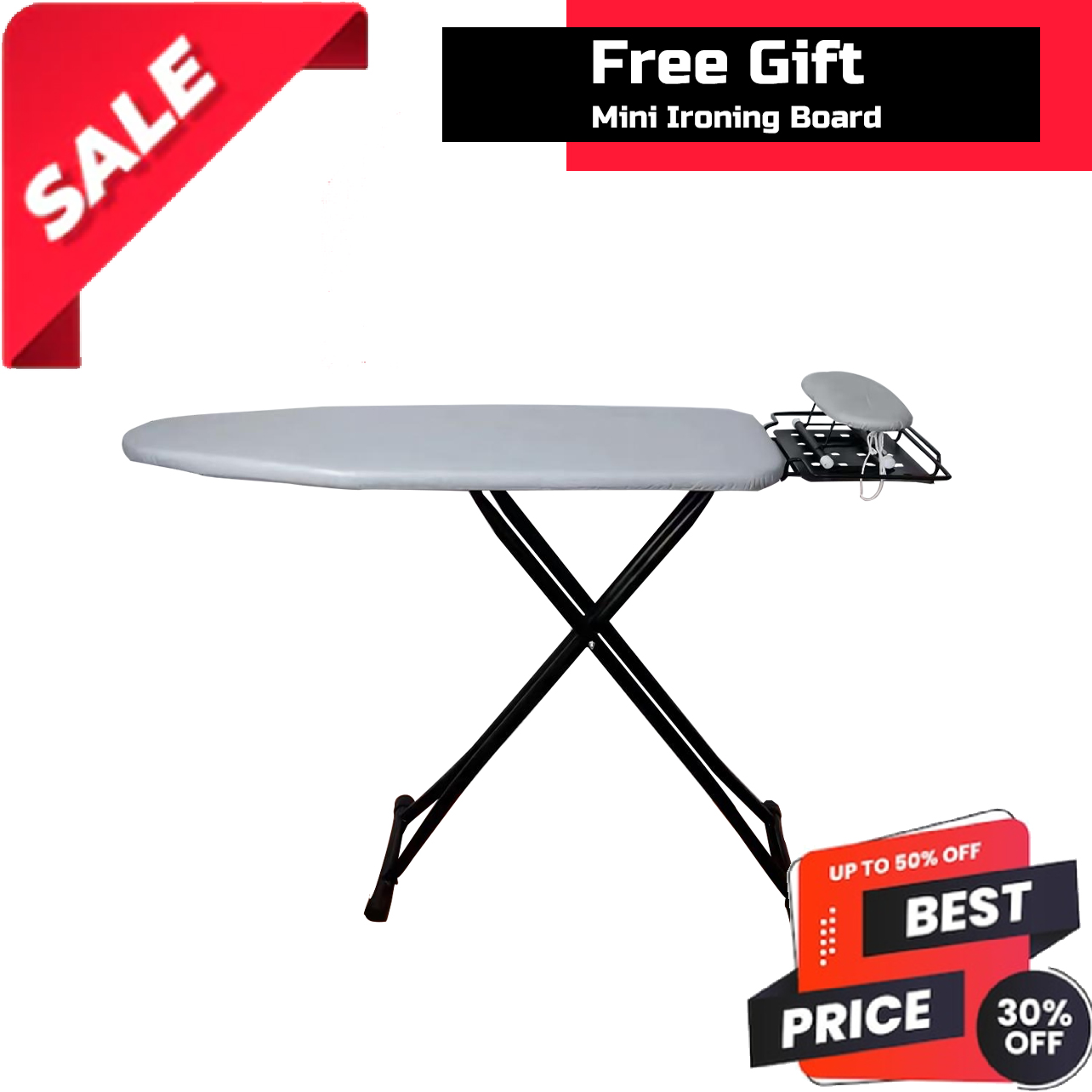 Ironing Board Folding Iron Board 43'' , Portable Ironing Board Foldable