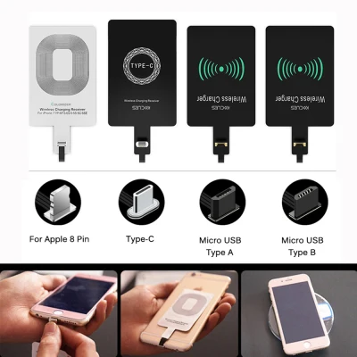 VPZA Pad For Android Type-C For iPhone 5 5S SE 6 6S 6Plus 7 Plus Induction Patch Qi Wireless Charging Charge Coil Charger Receiver