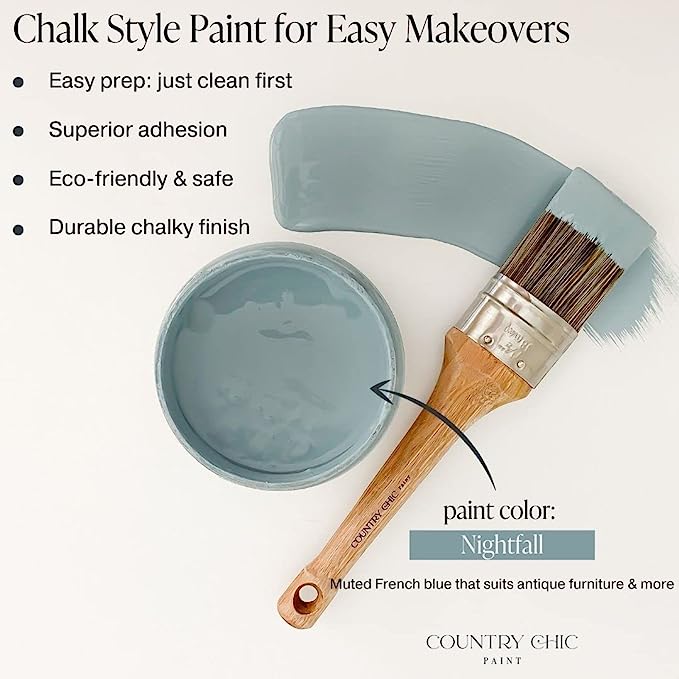Country Chic Paint Nightfall Blue Chalk Style Furniture Paint 16 oz