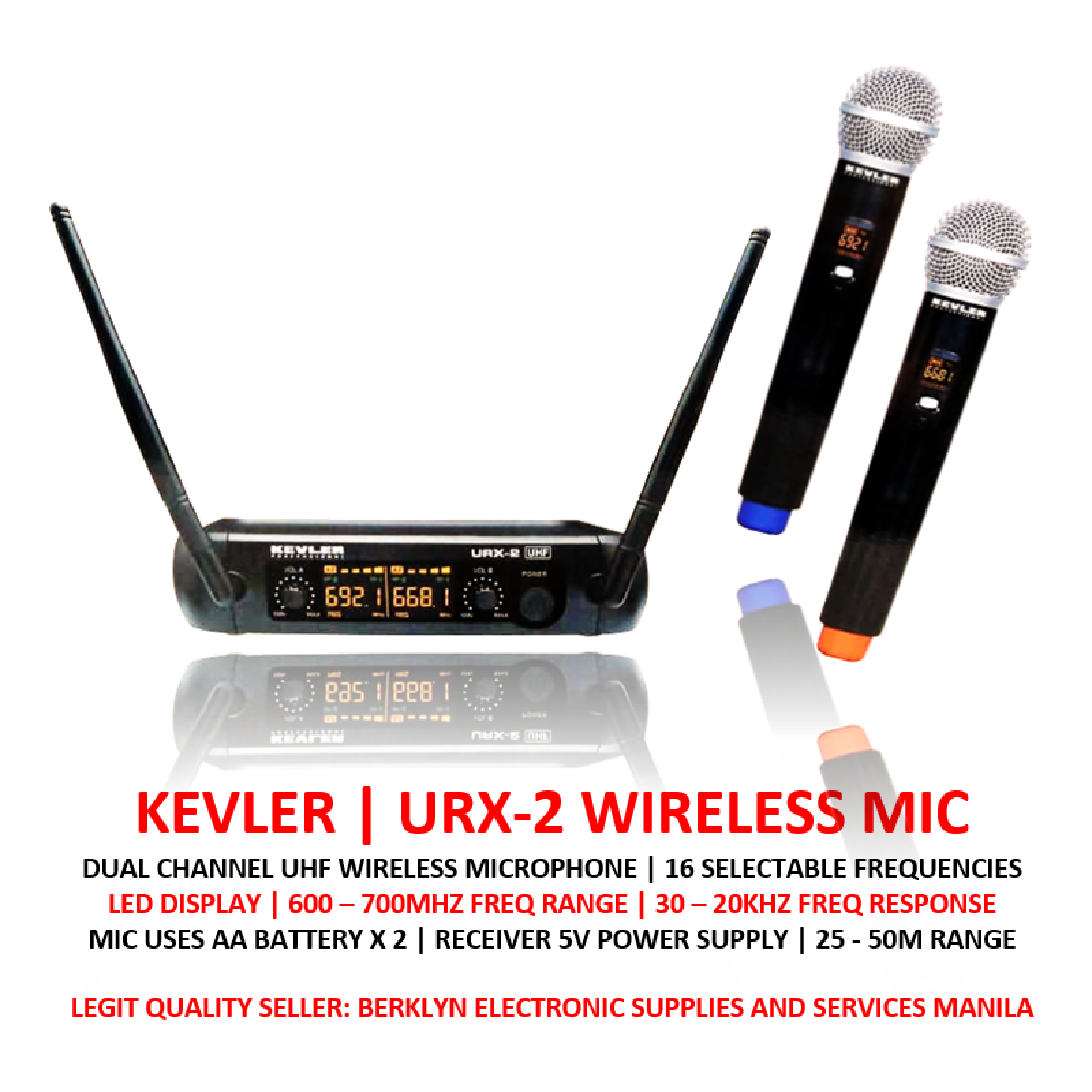 KEVLER URX2 UHF DUAL WIRELESS HANDHELD MICROPHONE Lazada PH