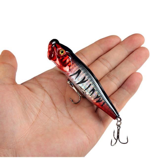 New Arrival 1 pcs Big Popper Fishing Lures 9.5cm 12g 3d Eyes Bait Topwater  Crankbait Wobblers Tackle Isca Poper Japan