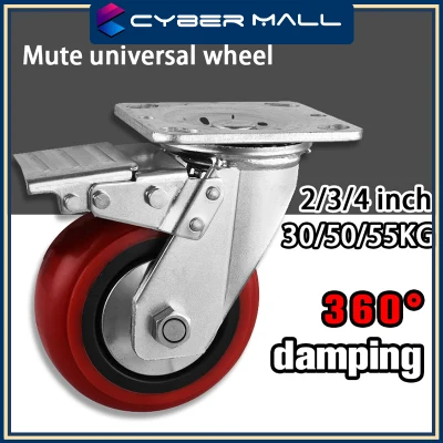 Universal Wheels 360 Degree Swivel Casters Brake Silent Durable Casters