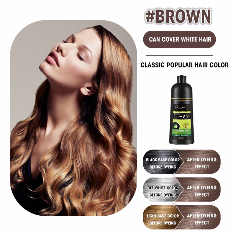 sell like hot cakes 500ML Black Hair Shampoo Herbal Hair Dye shampoo