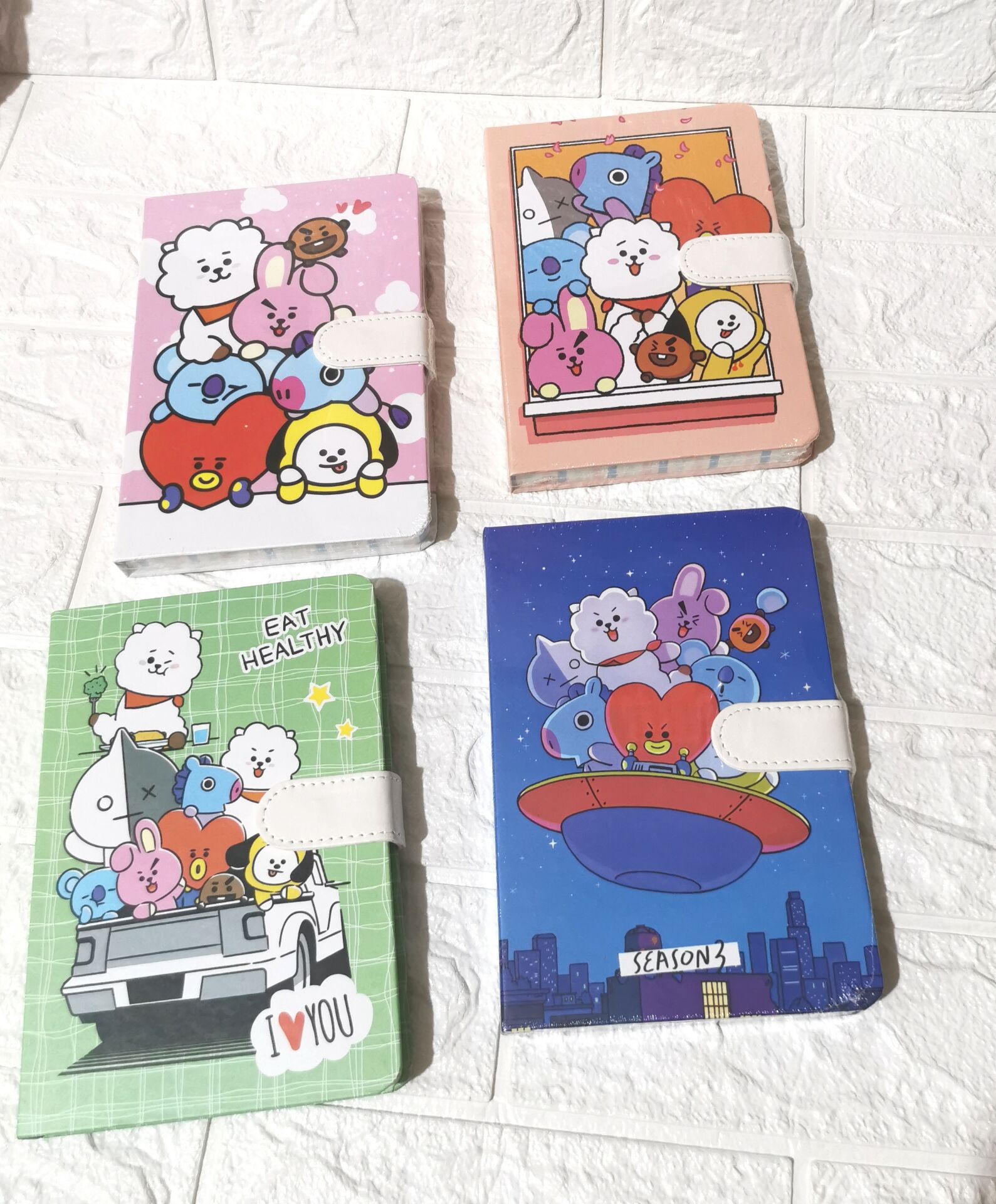 BTS BT21 Motivation Hard Bound Lined Journal Notebook with Magnetic ...