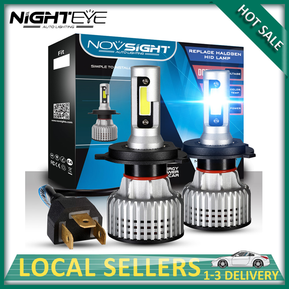 NOVSIGHT H4/9003 LED Headlight Bulbs – 10000LM, 6500K Super White, IP68, 2-Year Warranty