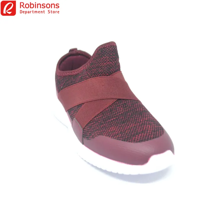 maroon slip on sneakers