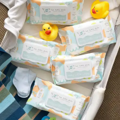 Two Little Ducks Biodegradable Baby Water Wipes (Pack of 5)