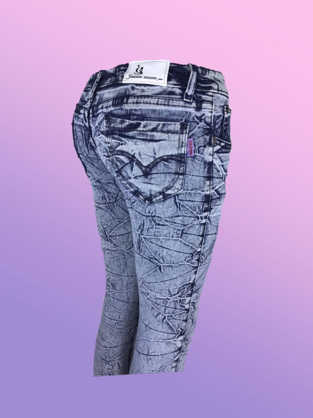 Acid wash blue jeans Clearance