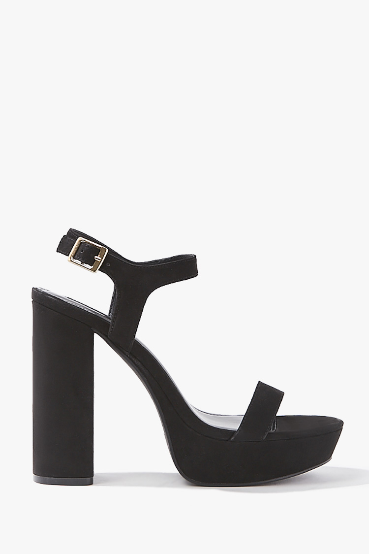 forever 21 black block heels