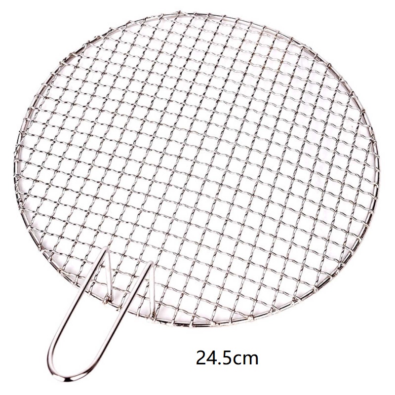 Round BBQ Rack With Handle BBQ Grill Stainless Steel Barbecue Rack