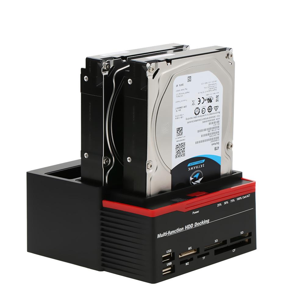 Multifunctional 2.5/3.5  IDE&SATA Hard Disk Base USB 3.0 HDD Docking Station Three-bay HDD Docking Station EU Plug