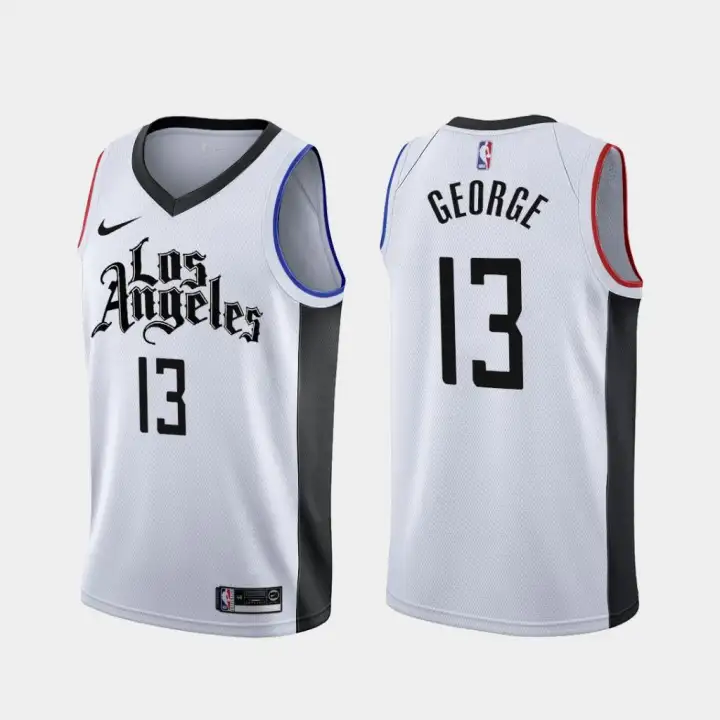 Men S Los Angeles Clippers 13 Paul George White 2020 Season City Jersey Lazada Ph