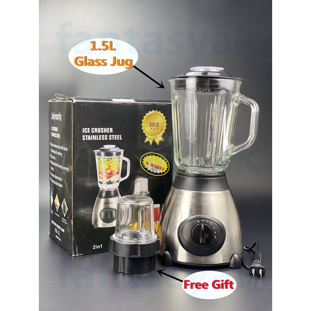 Blender Tumbler Ice Crusher Countertop Blenders with 1.5L Glass Jug