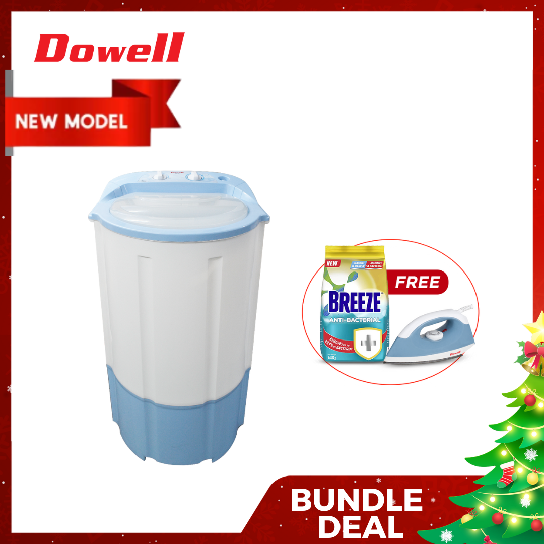 Dowell Single Tub Washing Machine with FREE Flat Iron and Breeze Detergent Powder 630G Lazada PH