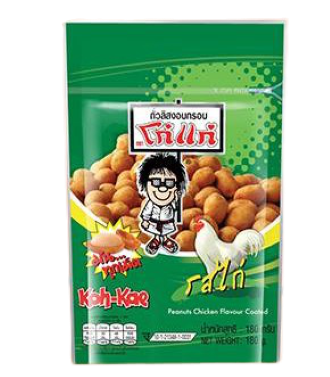 Koh-Kae Chicken Flavor Coated Peanuts (180g) Authentic Thai Product ...