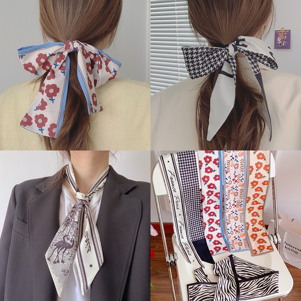 French scarf burst high-level sense versatile hair rope hair ribbon  minority scarf bow