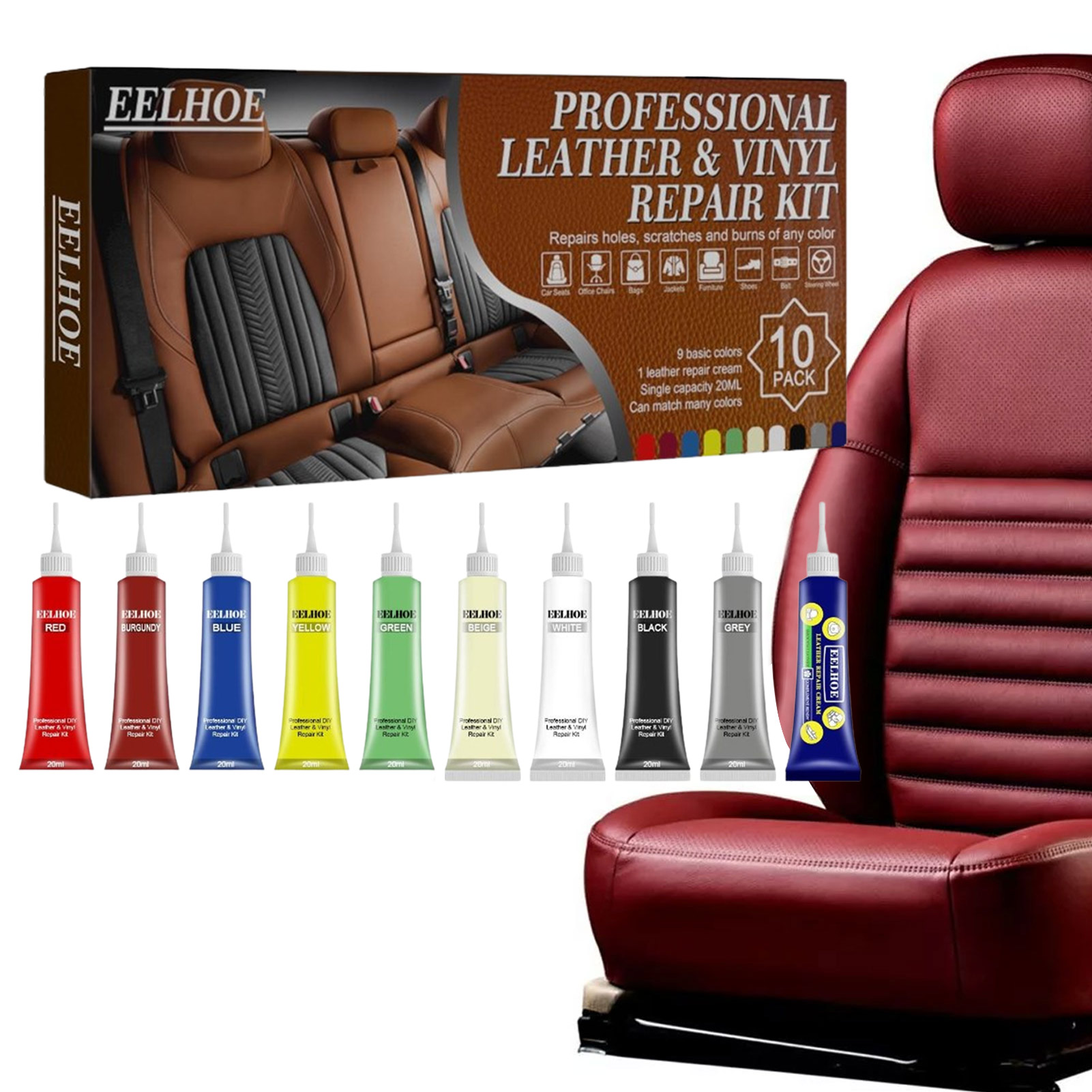 Leather Vinyl Repair Kit Leather Recoloring Repair Kit Leather Seat ...