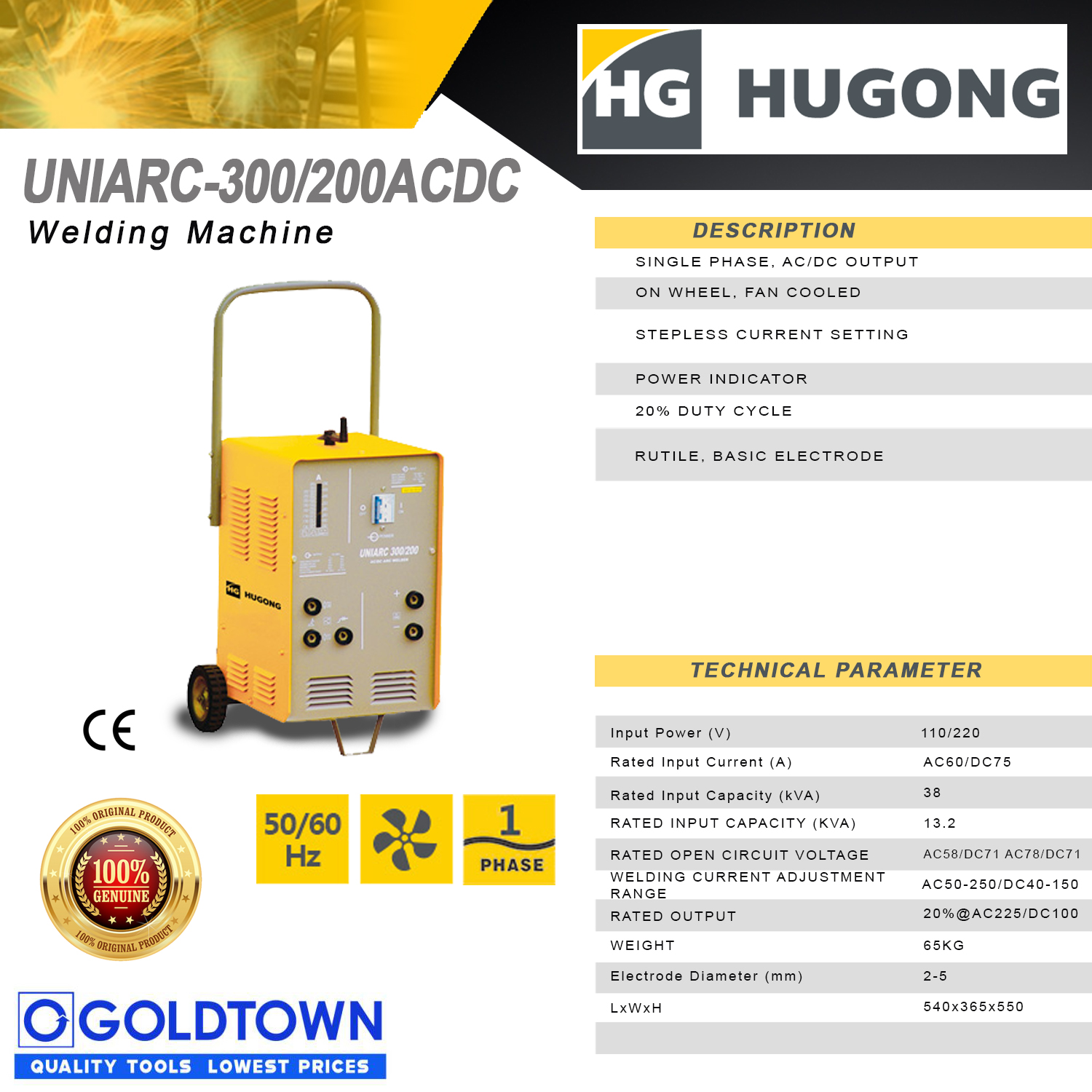 HUGONG Welding machine UniArc300/200ACDC Original Lazada PH