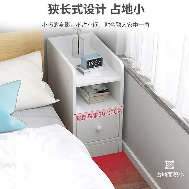 COD] Bedside table mini minimalist modern bedroom locker economical cabinet  shelf ultra-narrow bedside