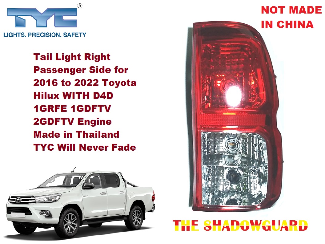 Hilux Tail Light Right Tail Lamp Passenger Side for 2016 2020 Made in