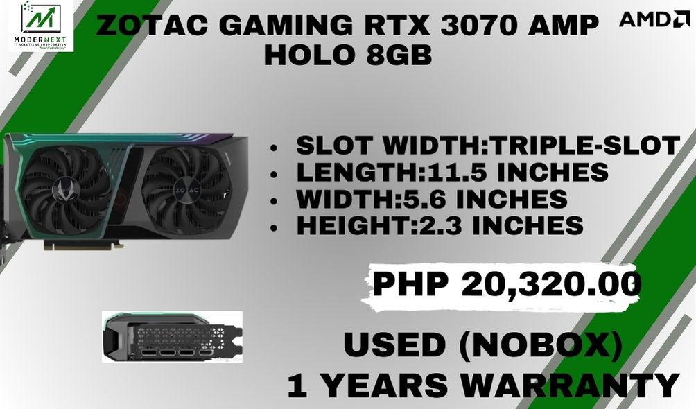 ZOTAC GAMING RTX 3070 AMP HOLO 8GB USED/ GPU / SECONDHAND | Lazada PH