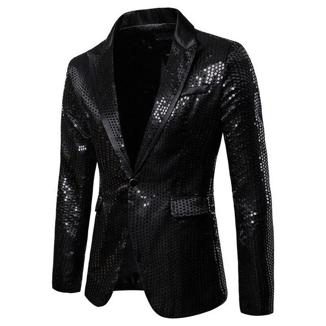 Shiny Shiny Shiny Decorated Blazer Jacket For Men Night Club Graduation ...