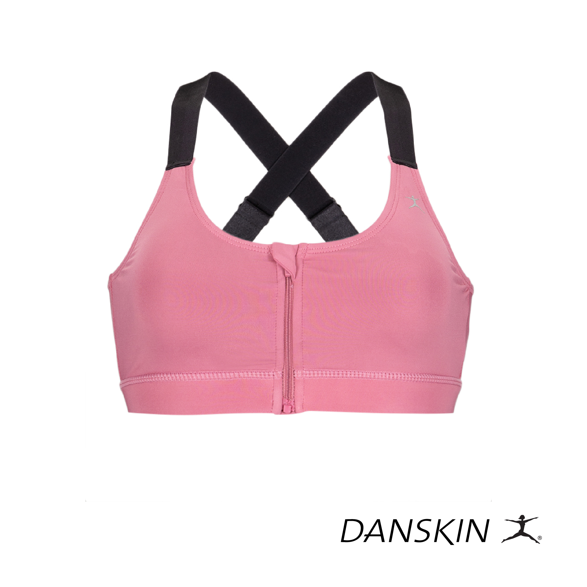 Danskin Ignite Edge Medium Support Sports Bra with Front Zipper for Gym  Athleisure Women Activewear