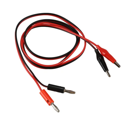 2 Pcs Red Black Banana Plugs to Alligator Clips Probe Test Cable 1M