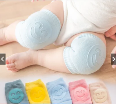 Korea Baby Crawl Protector Anti Slip Knee Pads Smiling face knee pads