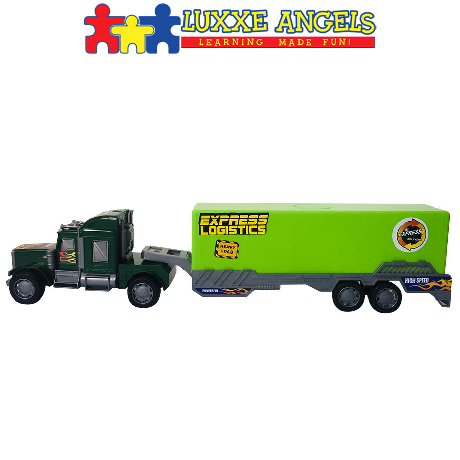 Toy Green Camo Tractor Trailer With Cago A Wood Toy  A Kids Toy A Wood Tractor Trailer