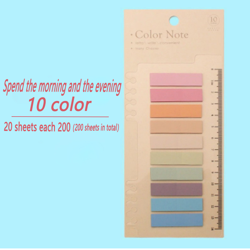 200 Post-it notes with ruler and 15pcs*8pcs cute cartoon message notes ...