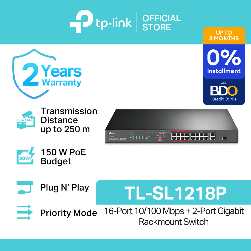 TP-Link TL-SL1218P 16ポート ラックマウントスイッチ TP-Link TL
