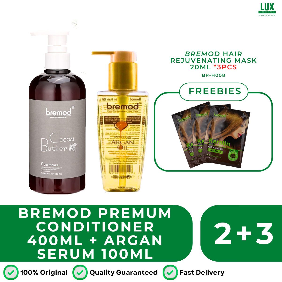 Bremod Premium Cocoa Butter Hair Shampoo+ conditioner Nourishing