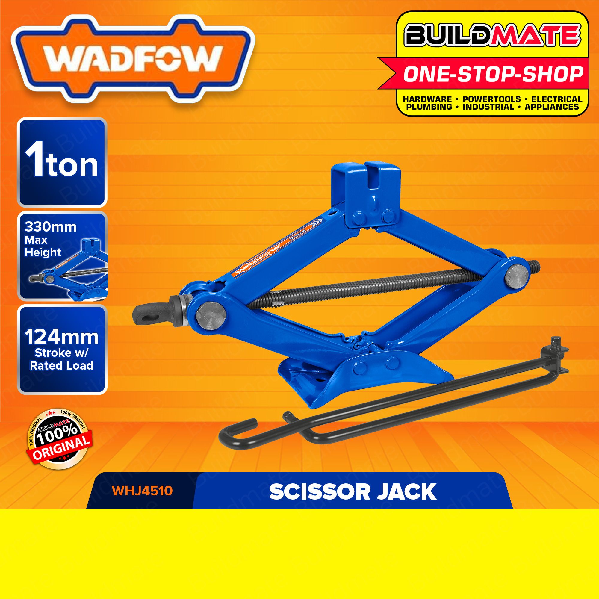 WADFOW 1 TON Scissor Jack Scissor Lift Jack Tire Repair Changing Tool