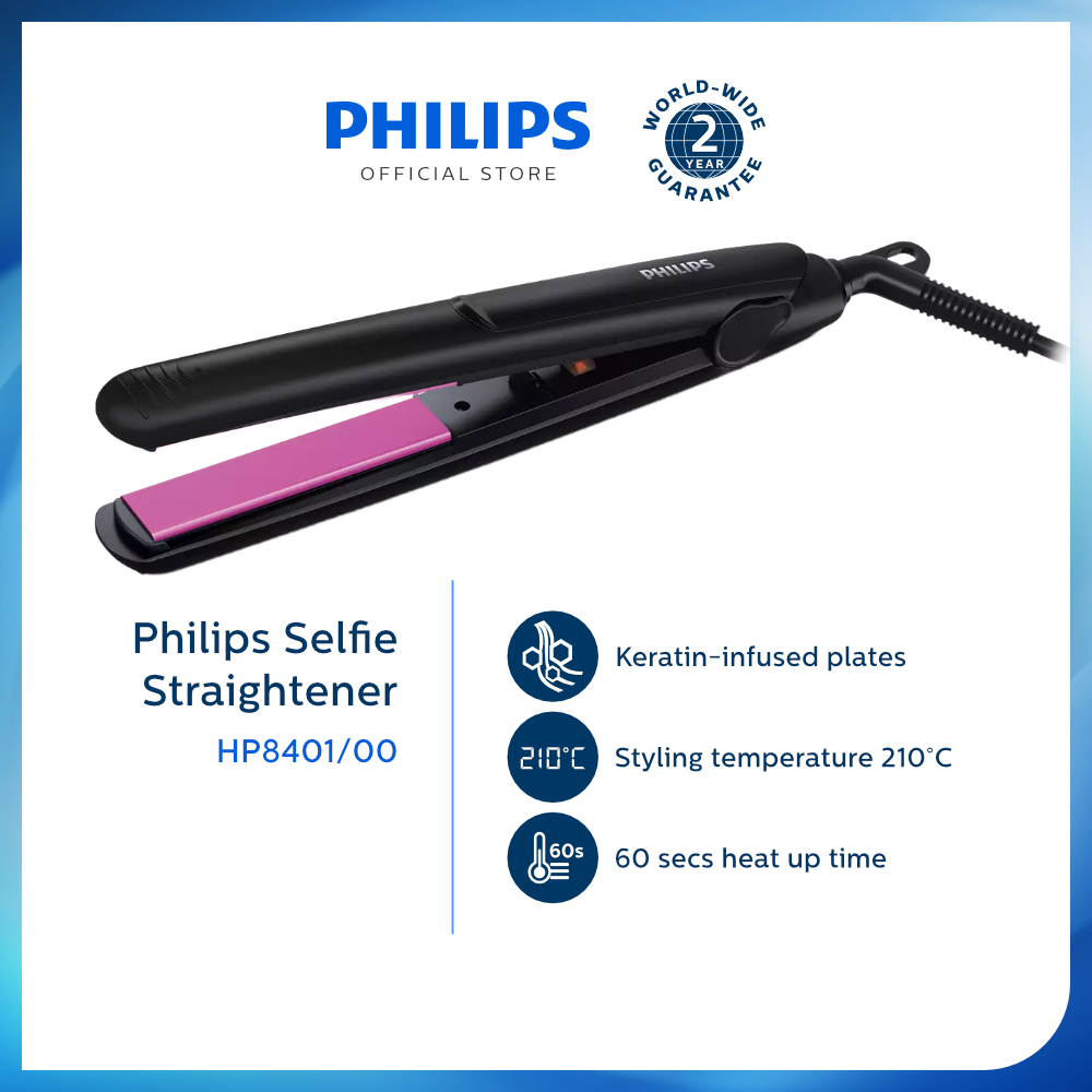 Philips Selfie Straightener HP8401/00 (Fast Heating, High Temperature, Hair  Straightening Iron) | Lazada PH