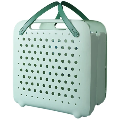 Folding Flexible Plastic Laundry Washing Basket with Handles Bin Wall-Mounted Clothes Storage Hamper Organizer
