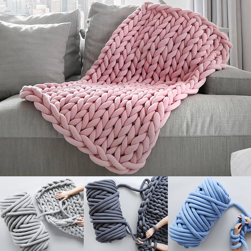 2sql DIY Wool Soft Cotton Roving Yarn Hand Knitting Baby Scarf Woven Blanket Crochet 2sql