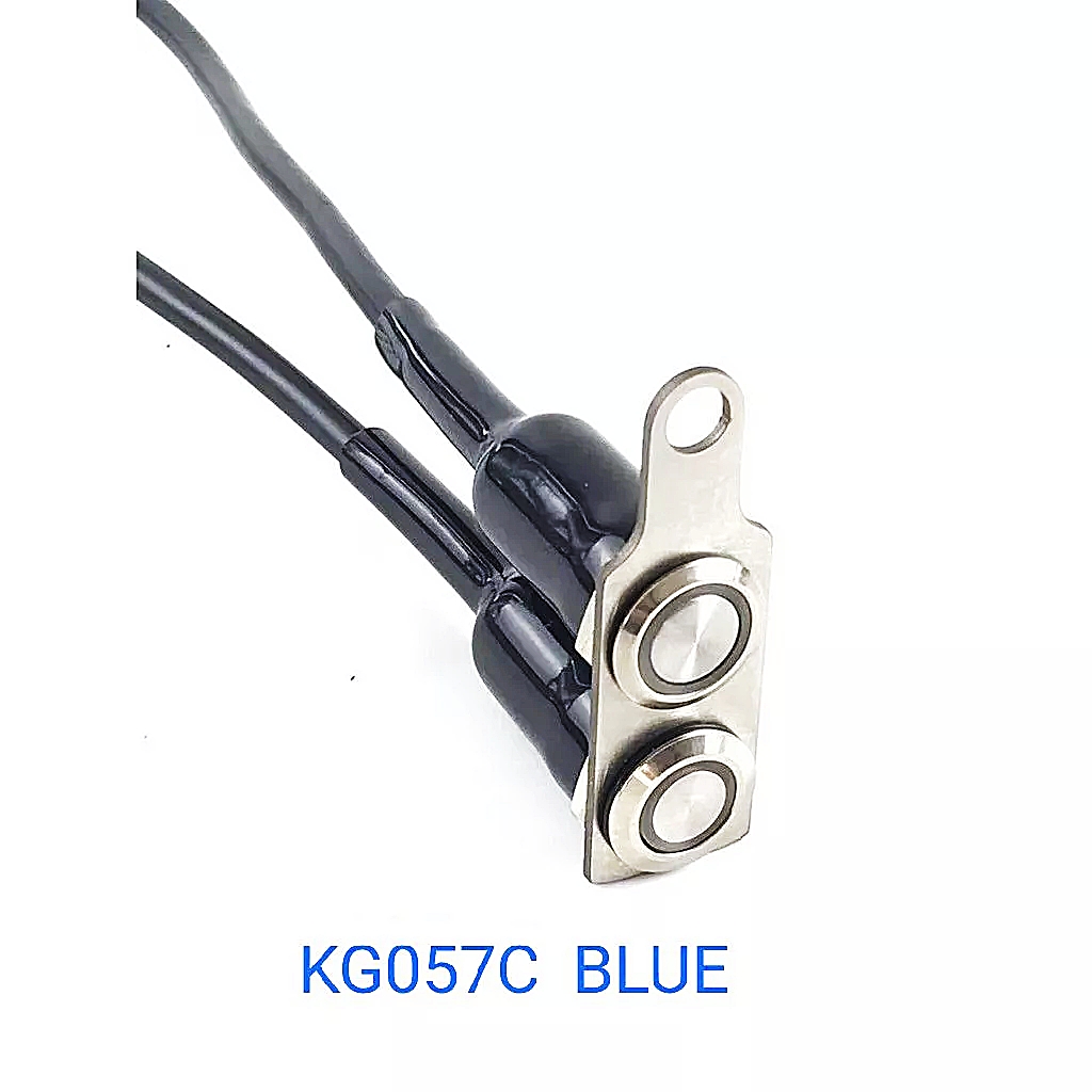 12V 16mm Motorparts Waterproof LED Halo Switch Double ON-OFF Button ...