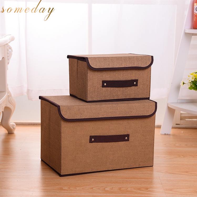 2in1 Plain Color Foldable Storage Box Organizer Clothes Organizer