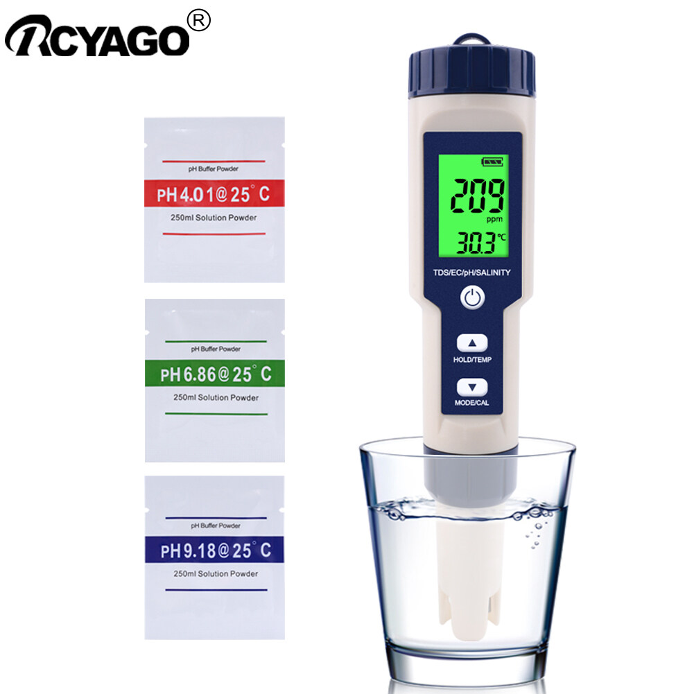 COD RCYAGO Digital 5 in 1 Water Quality Meter PH Meter TDS Salinity ...