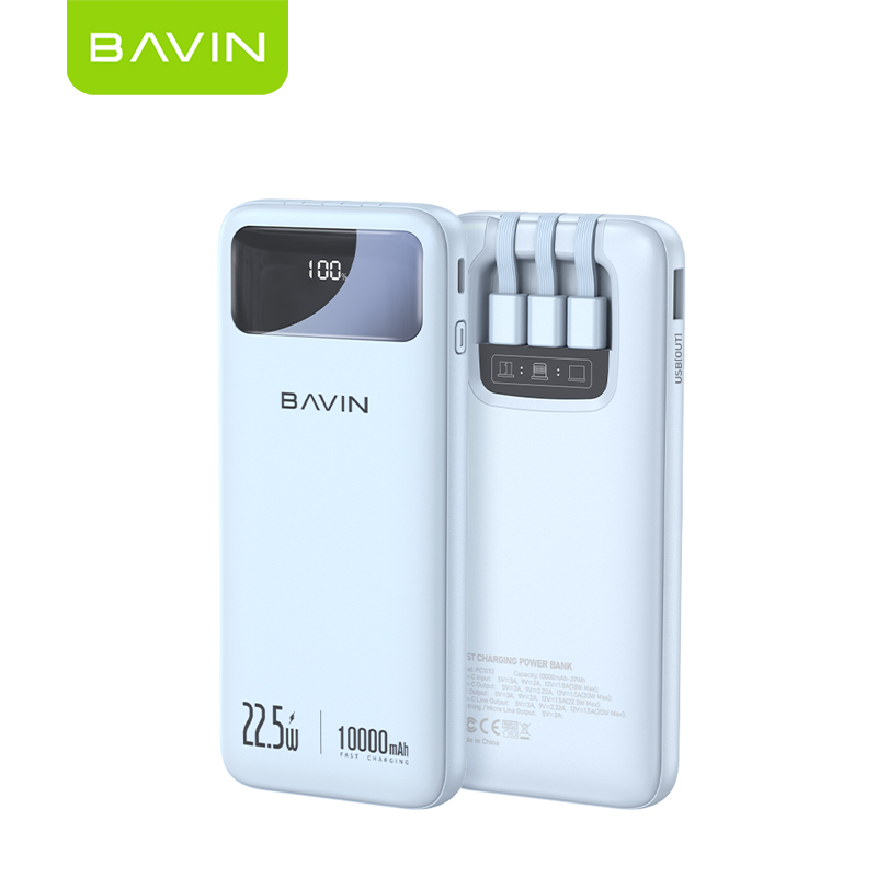 Bavin Pc Mah Powerbank W Fast Charging W Led Display And Built In Charging Cable