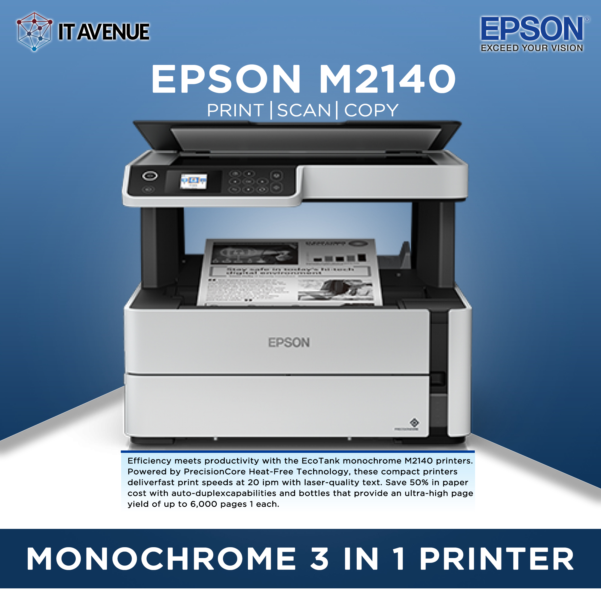 Epson Ecotank Monochrome M2140 All In One Ink Tank Printer Lazada Ph 1844