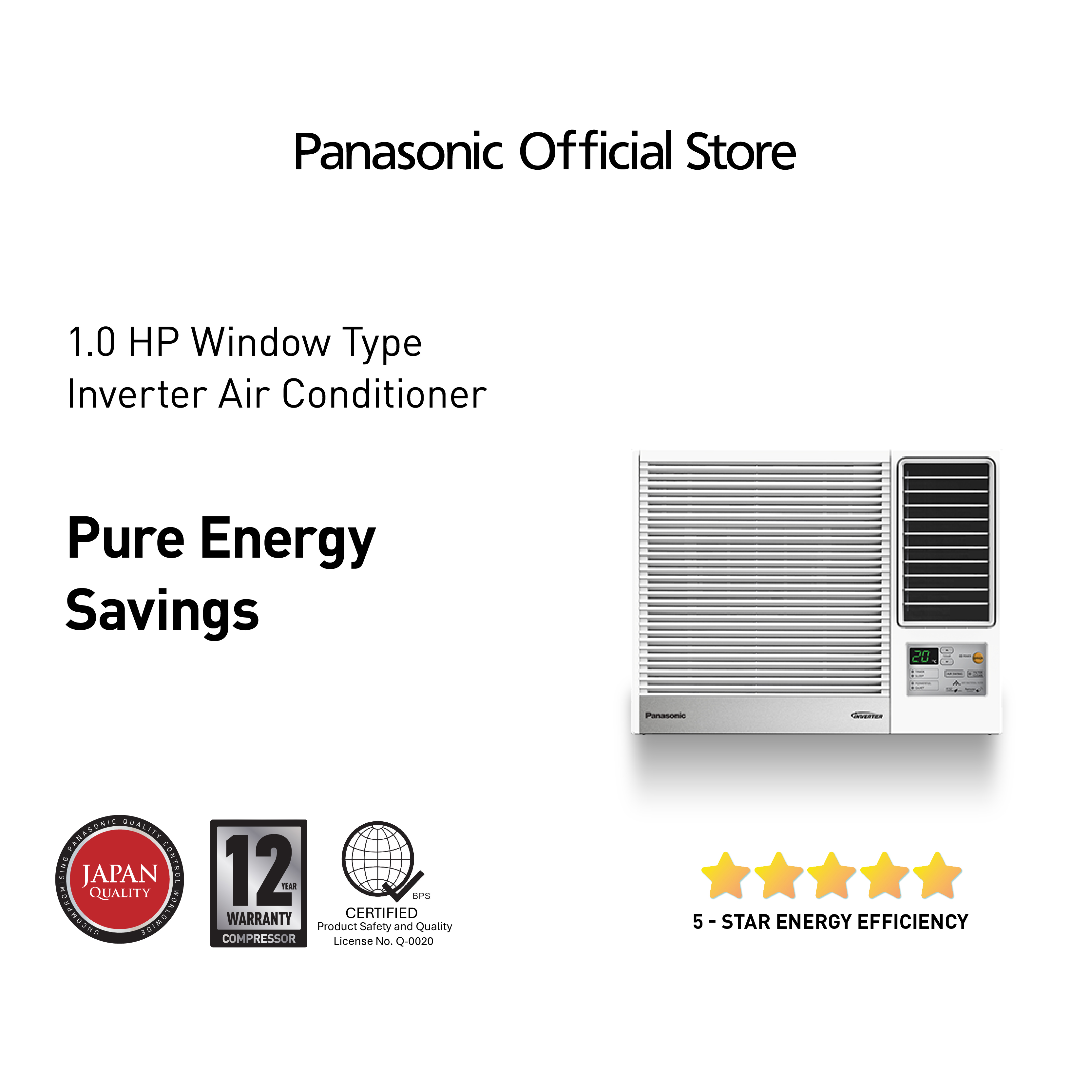 Panasonic CW-U921JPH Compact Size Inverter Window Type Air - Main Image