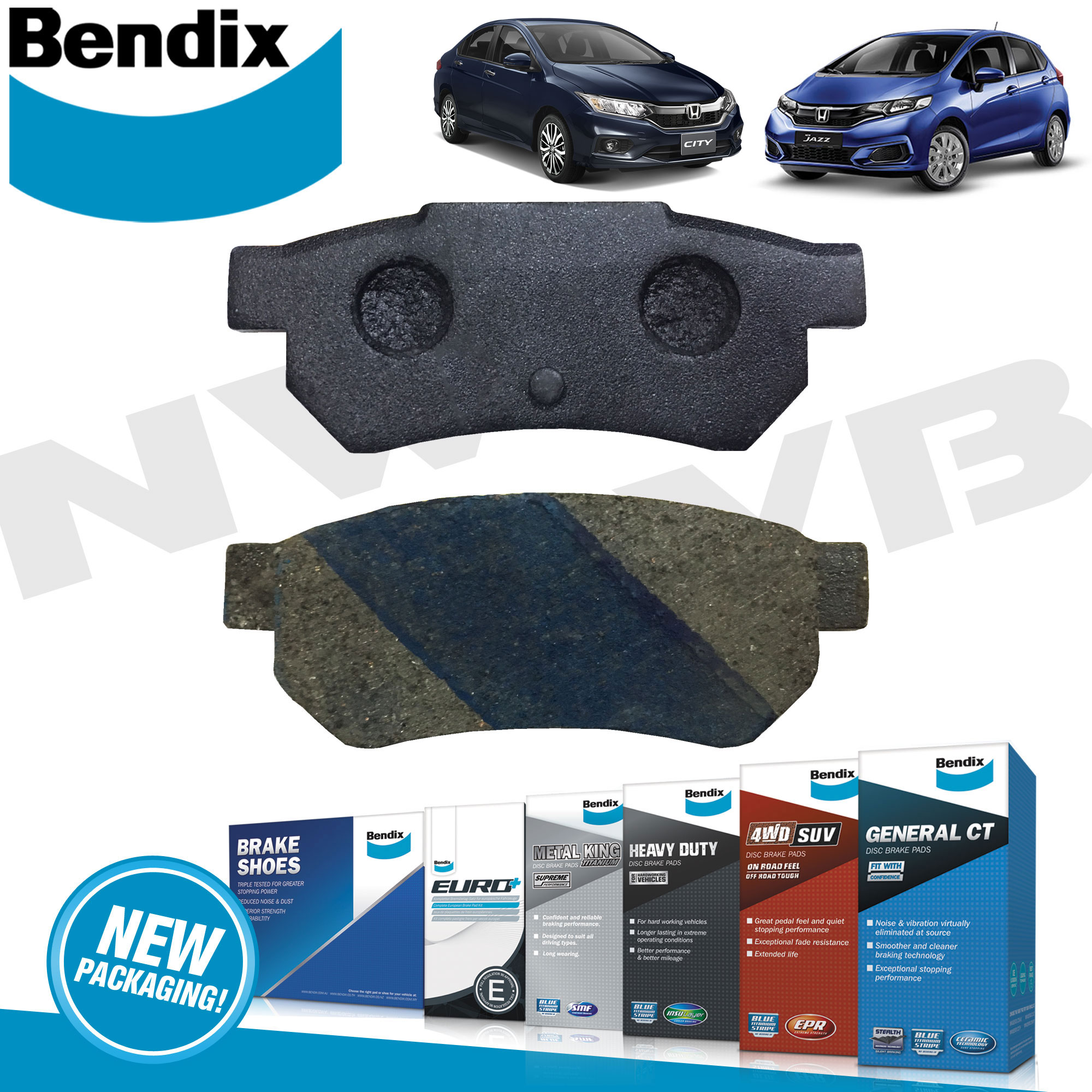 Bendix Brake Pads Rear Set HD for Honda City and Jazz 20032021 and